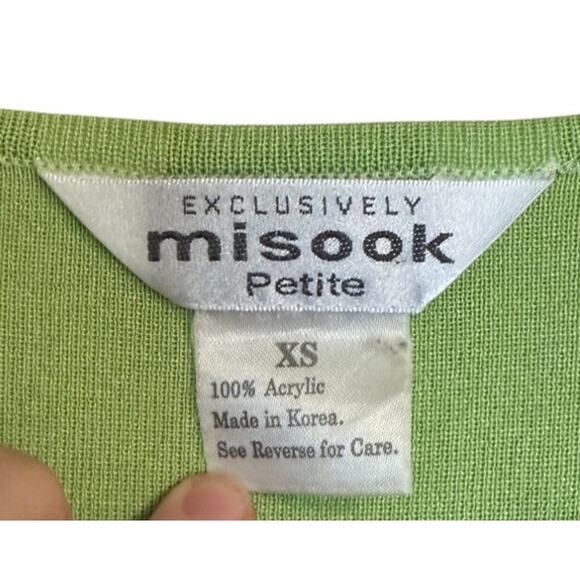 Misook Exclusively Top Women‎ X Small Petite Lime Green Sleeveless Minimalist - Picture 4 of 7
